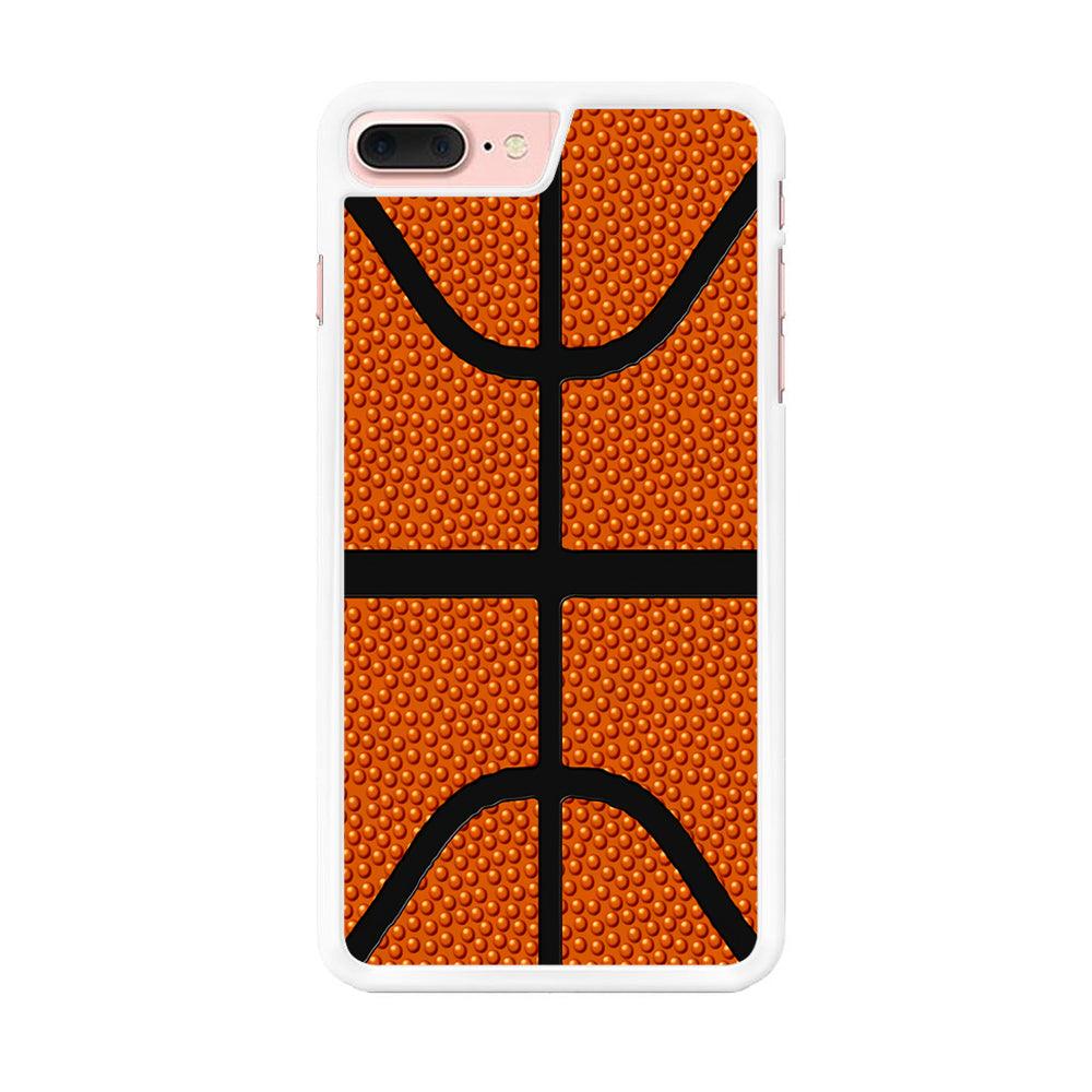 Basketball Pattern iPhone 7 Plus Case-Rubber / White (2D Case)-Xtracase