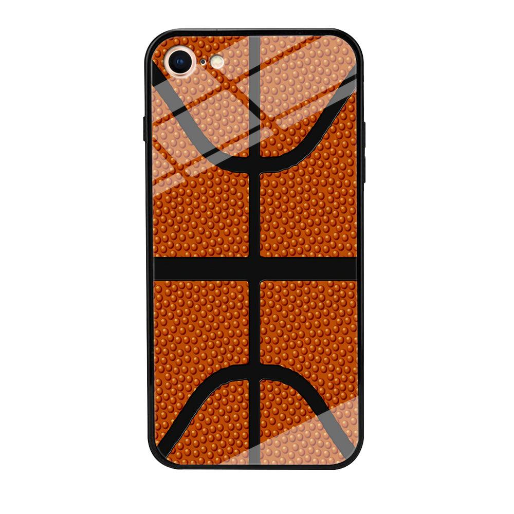Basketball Pattern iPhone 8 Case-Tempered Glass Case-Xtracase
