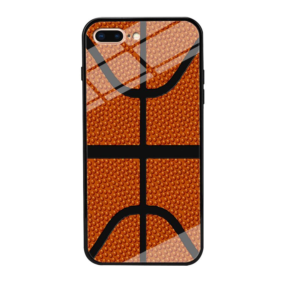Basketball Pattern iPhone 8 Plus Case-Tempered Glass Case-Xtracase