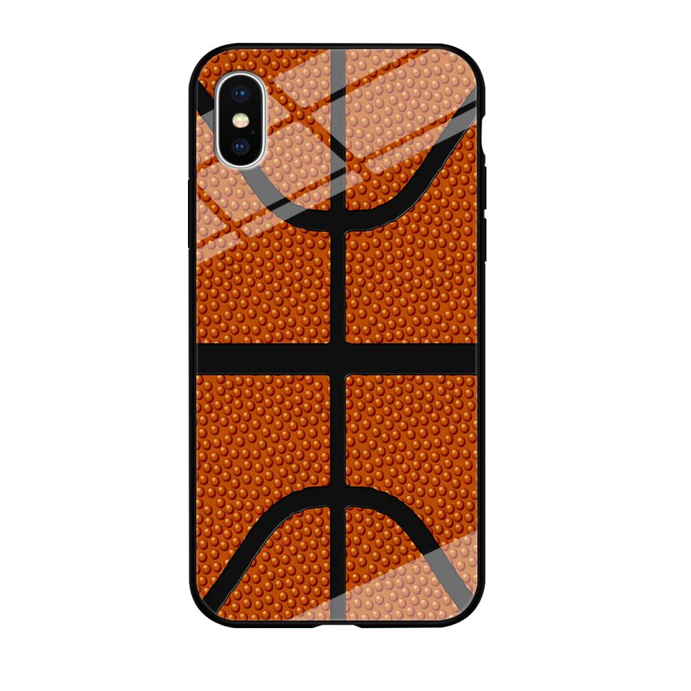 Basketball Pattern iPhone X Case-Tempered Glass Case-Xtracase