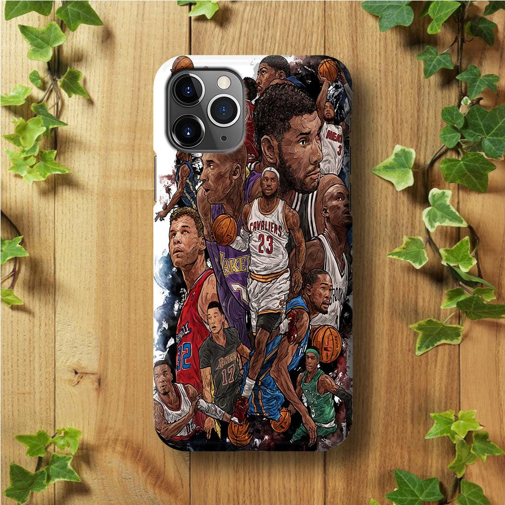 Basketball Players Art iPhone 11 Pro Case-Plastic / Full Wrap (3D Case)-Xtracase