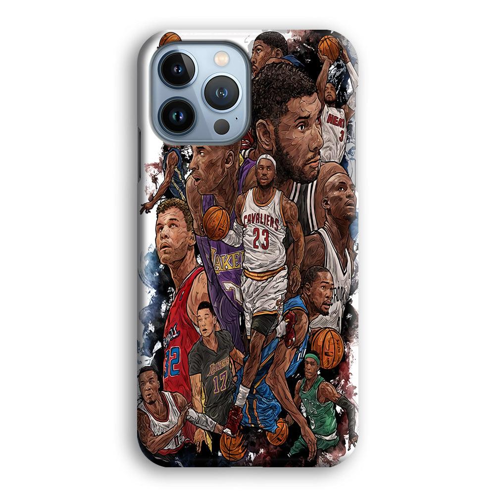 Basketball Players Art iPhone 13 Pro Case-Plastic / Full Wrap (3D Case)-Xtracase