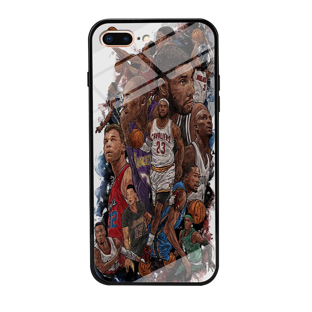 Basketball Players Art iPhone 7 Plus Case-Tempered Glass Case-Xtracase