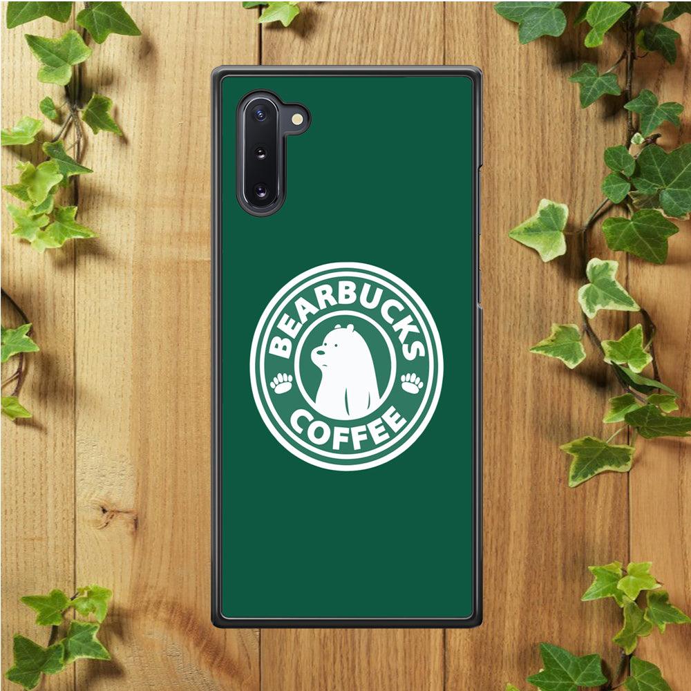 Bearbucks Coffee Samsung Galaxy Note 10 Case-Rubber / White (2D Case)-Xtracase