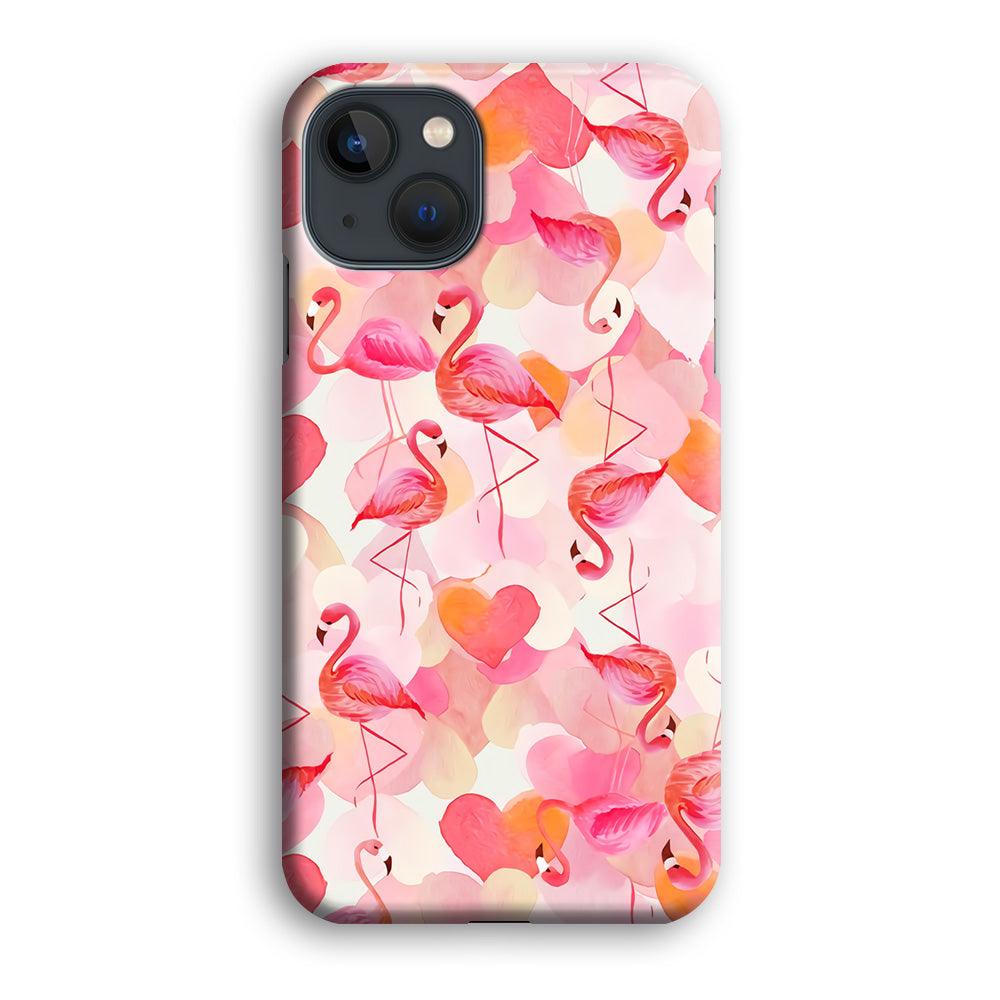 Beautiful Flamingo Art iPhone 13 Mini Case-Plastic / Full Wrap (3D Case)-Xtracase