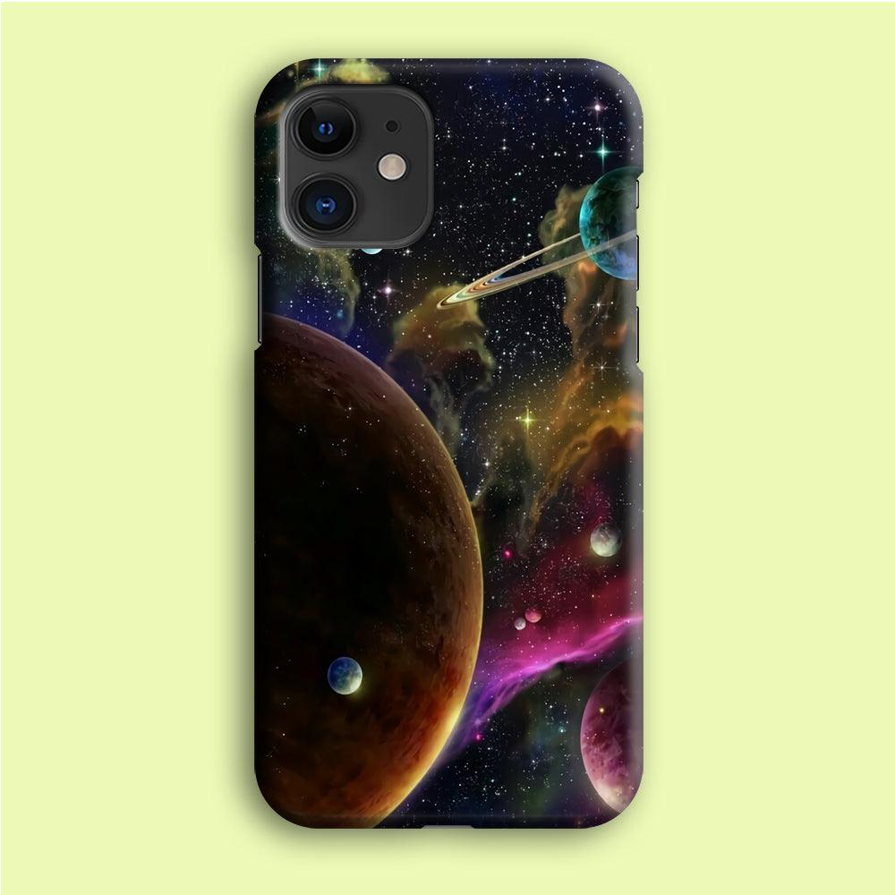 Beautiful Space Colorful 006 iPhone 12 Case-Plastic / Full Wrap (3D Case)-Xtracase