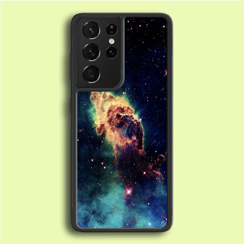 Beautiful Space Colorful 007 Samsung Galaxy S21 Ultra Case-Rubber / Black (2D Case)-Xtracase