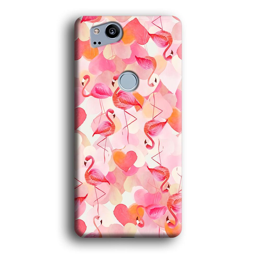 Beautiful Flamingo Art Google Pixel 2 3D Case-Xtracase
