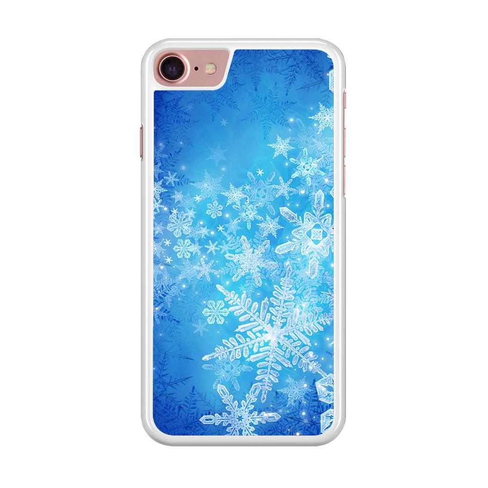 Beautifull Snow Pattern iPhone 7 Case-Rubber / White (2D Case)-Xtracase