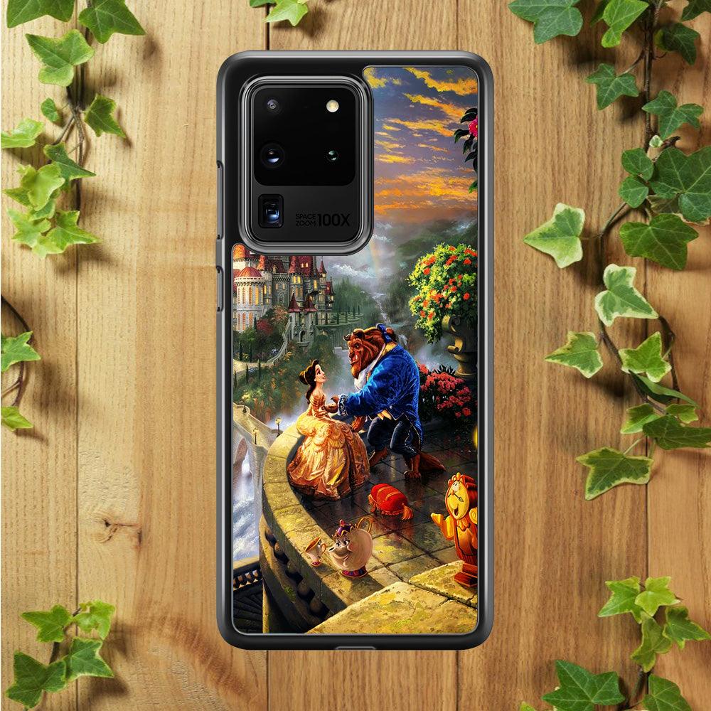 Beauty and The Beast Samsung Galaxy S20 Ultra Case-Rubber / White (2D Case)-Xtracase