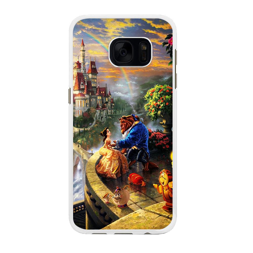 Beauty and The Beast Samsung Galaxy S7 Edge Case-Rubber / White (2D Case)-Xtracase