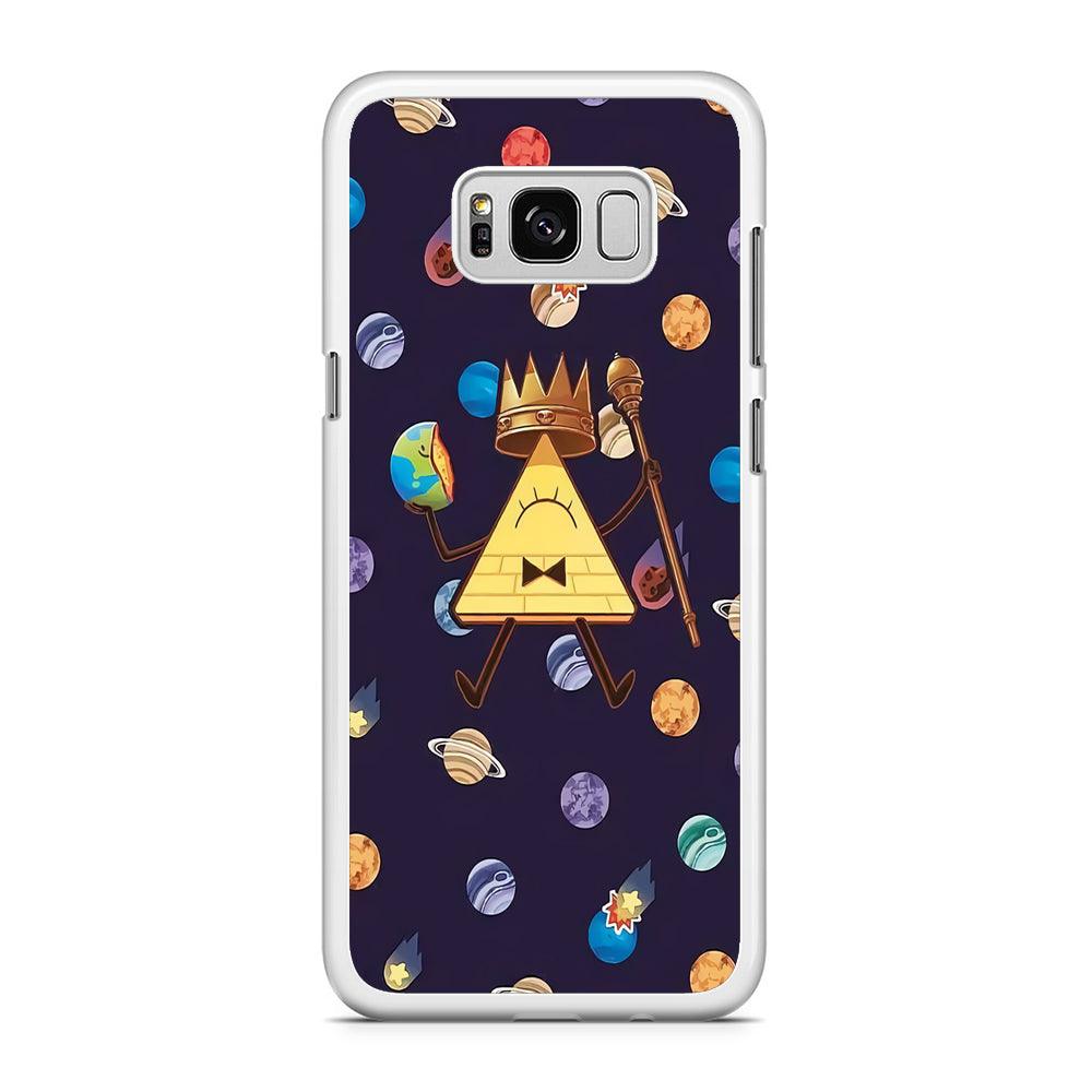 Bill Cipher and Planets Doodle Samsung Galaxy S8 Case-Rubber / White (2D Case)-Xtracase