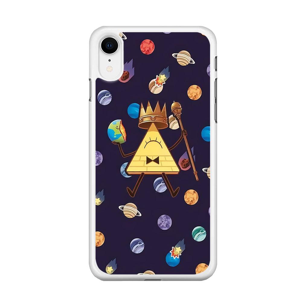 Bill Cipher and Planets Doodle iPhone XR Case-Rubber / White (2D Case)-Xtracase