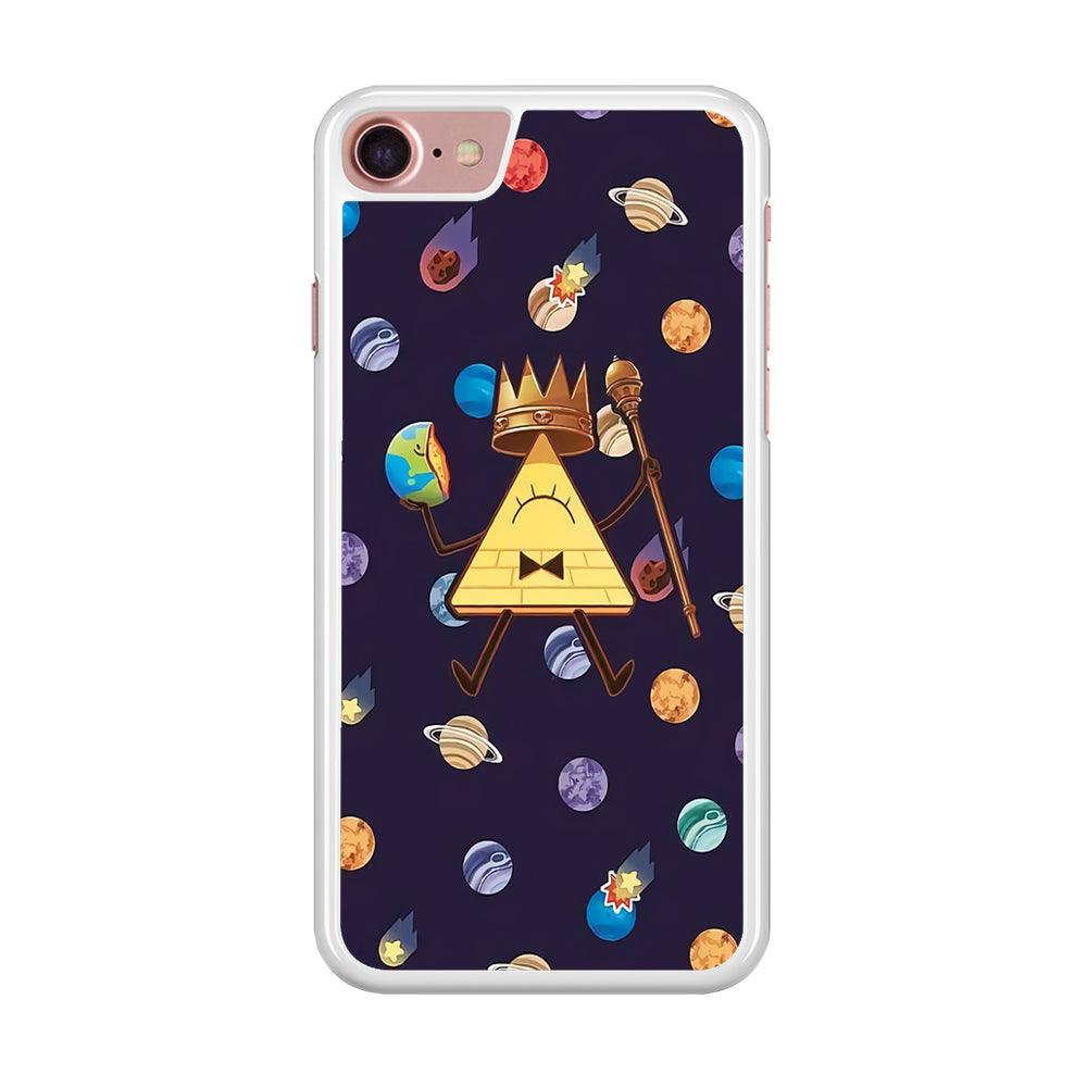 Bill Cipher and Planets Doodle iPhone 8 Case-Rubber / White (2D Case)-Xtracase