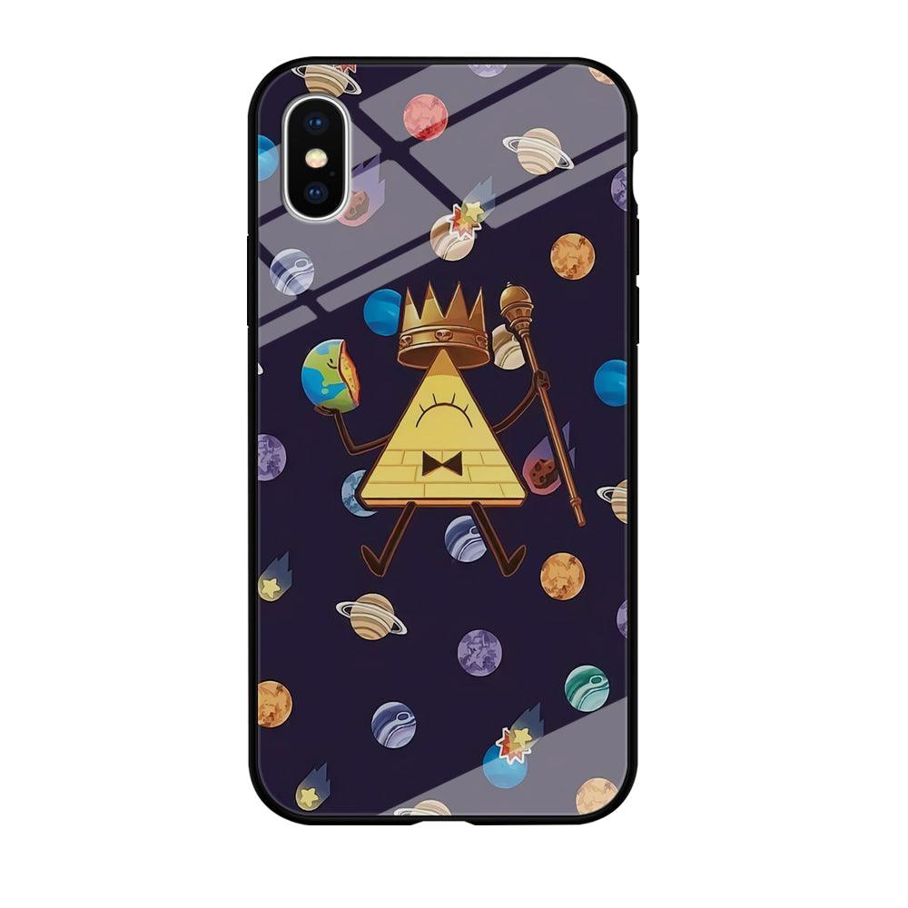 Bill Cipher and Planets Doodle iPhone Xs Max Case-Tempered Glass Case-Xtracase