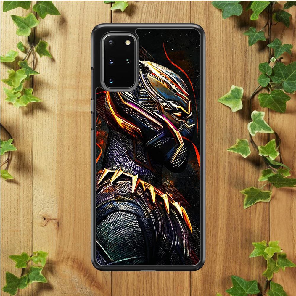 Black Panther Cool Art Samsung Galaxy S20 Plus Case-Rubber / White (2D Case)-Xtracase