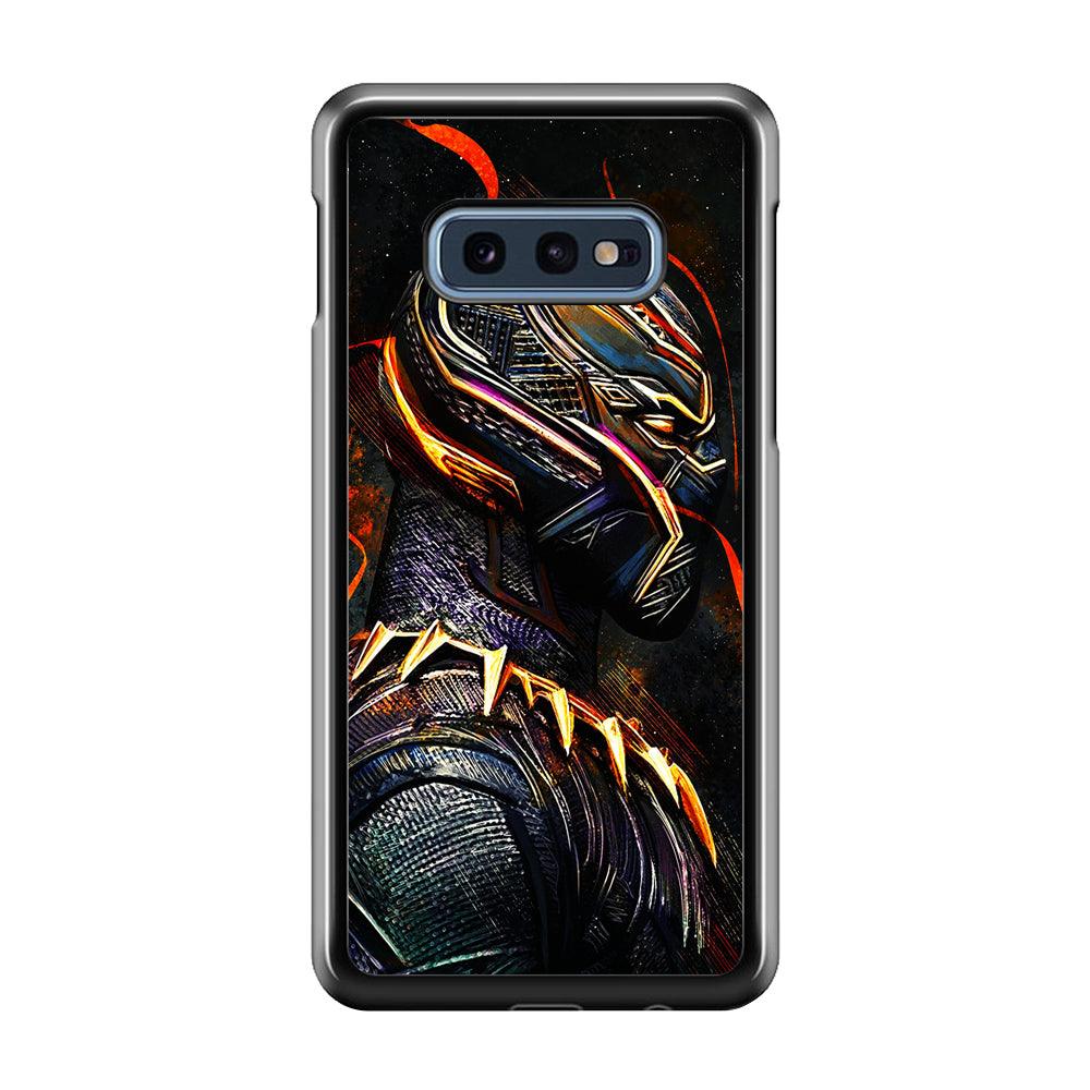 Black Panther Cool Art Samsung Galaxy S10E Case-Rubber / Black (2D Case)-Xtracase