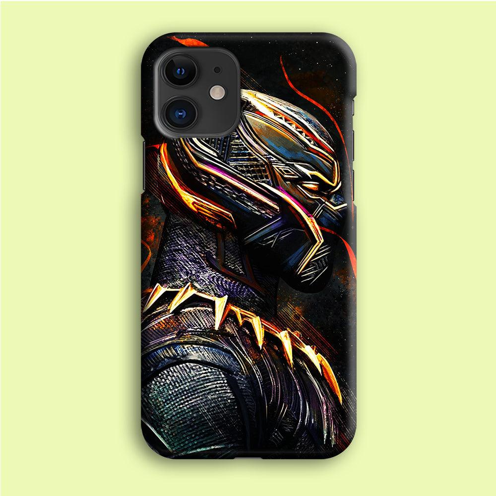 Black Panther Cool Art iPhone 12 Mini Case-Plastic / Full Wrap (3D Case)-Xtracase