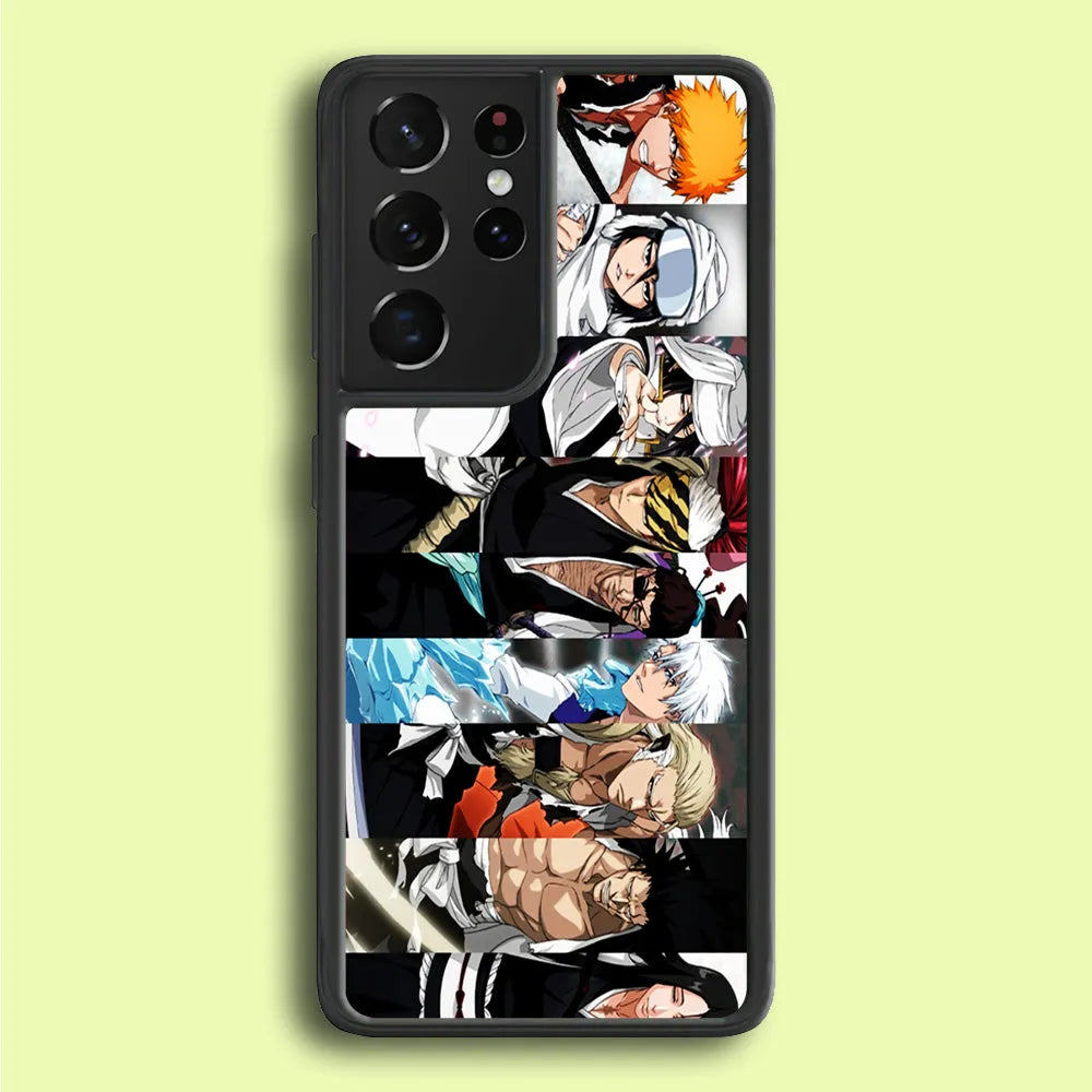 Bleach Characters Samsung Galaxy S21 Ultra Case-Rubber / Black (2D Case)-Xtracase