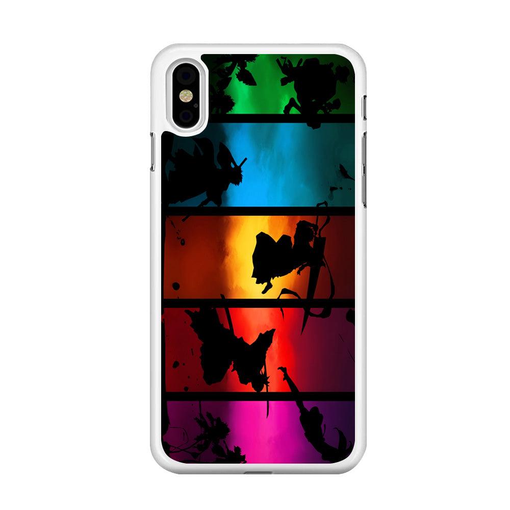 Bleach Silhouette Art iPhone Xs Case-Rubber / White (2D Case)-Xtracase