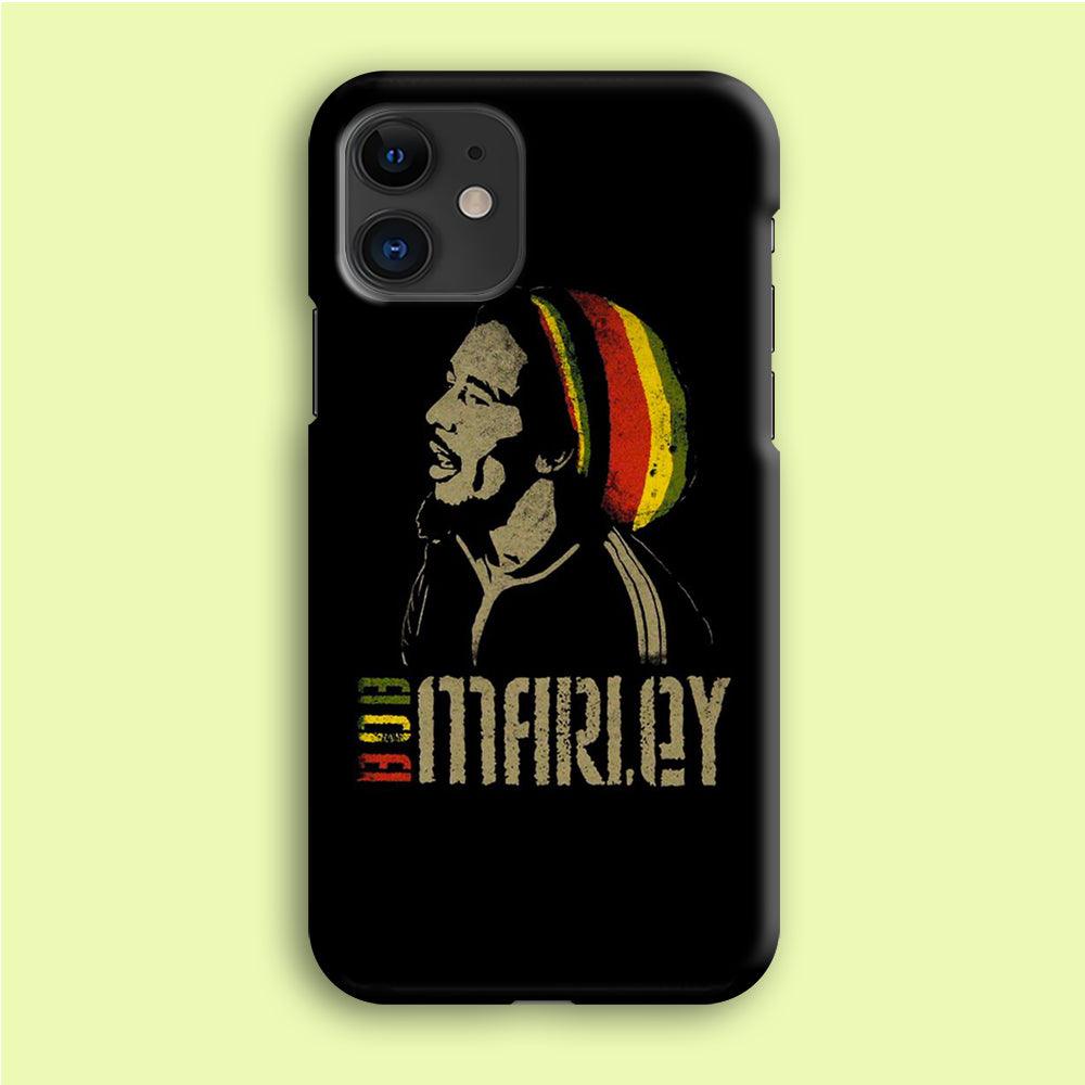Bob Marley 001 iPhone 12 Case-Plastic / Full Wrap (3D Case)-Xtracase