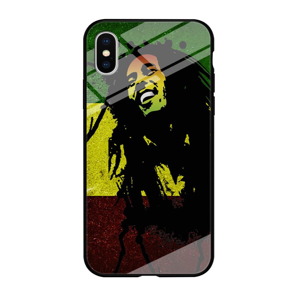 Bob Marley 003 iPhone Xs Case-Tempered Glass Case-Xtracase