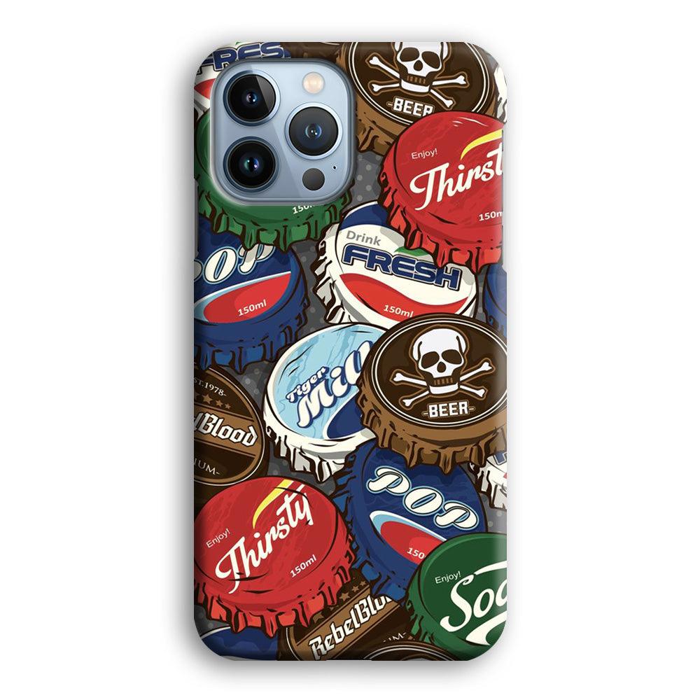 Bottle Cap Doodle iPhone 13 Pro Max Case-Plastic / Full Wrap (3D Case)-Xtracase