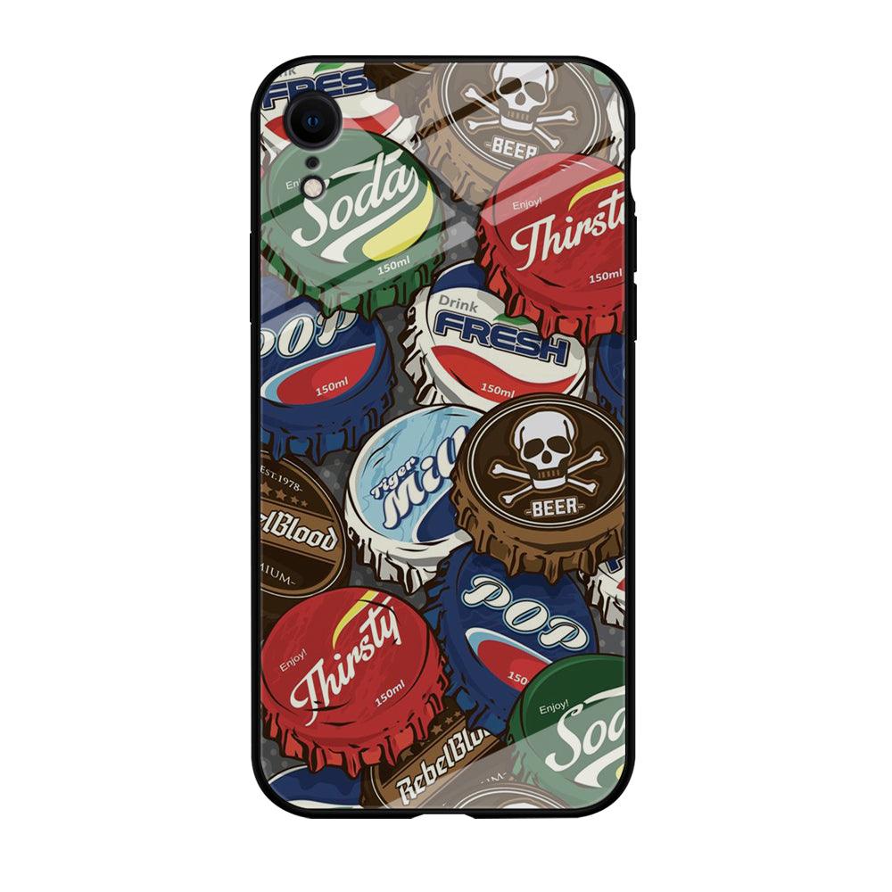 Bottle Cap Doodle iPhone XR Case-Tempered Glass Case-Xtracase