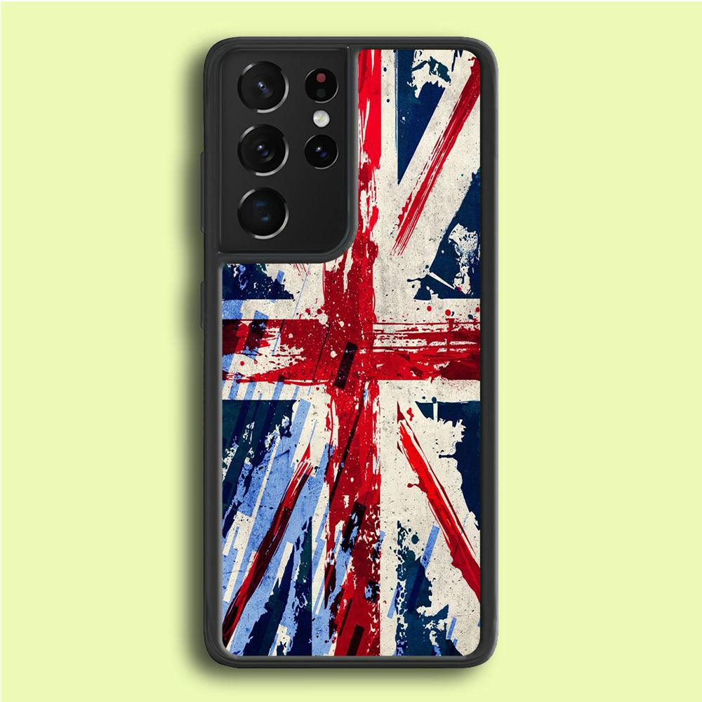 Britain Flag Samsung Galaxy S21 Ultra Case-Rubber / White (2D Case)-Xtracase