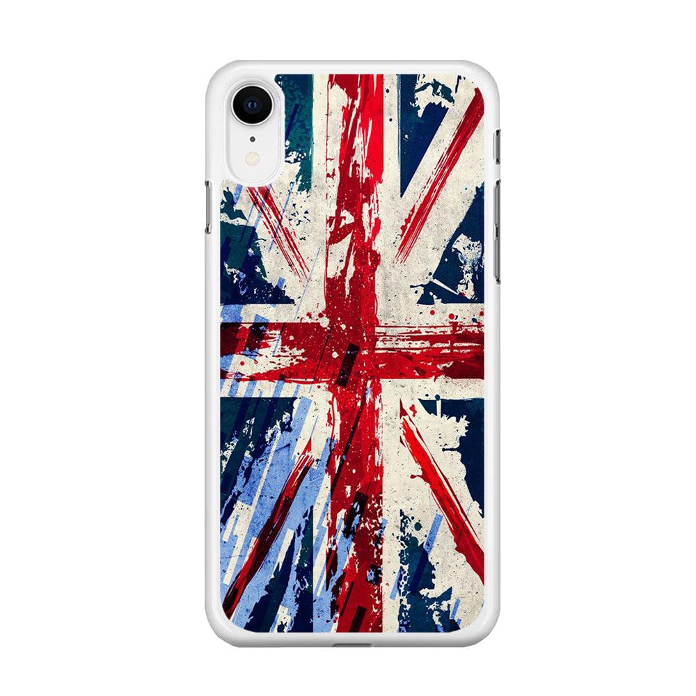 Britain Flag iPhone XR Case-Rubber / White (2D Case)-Xtracase
