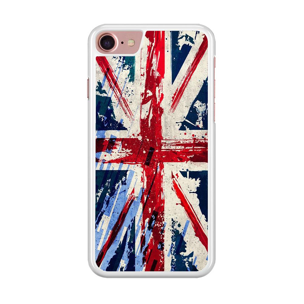 Britain Flag iPhone 7 Case-Rubber / White (2D Case)-Xtracase