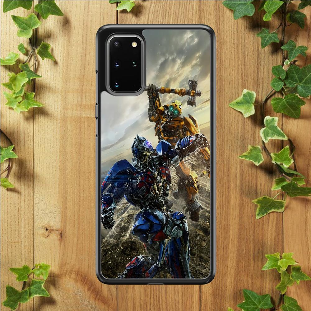 Bumblebee Fighting Samsung Galaxy S20 Plus Case-Rubber / White (2D Case)-Xtracase