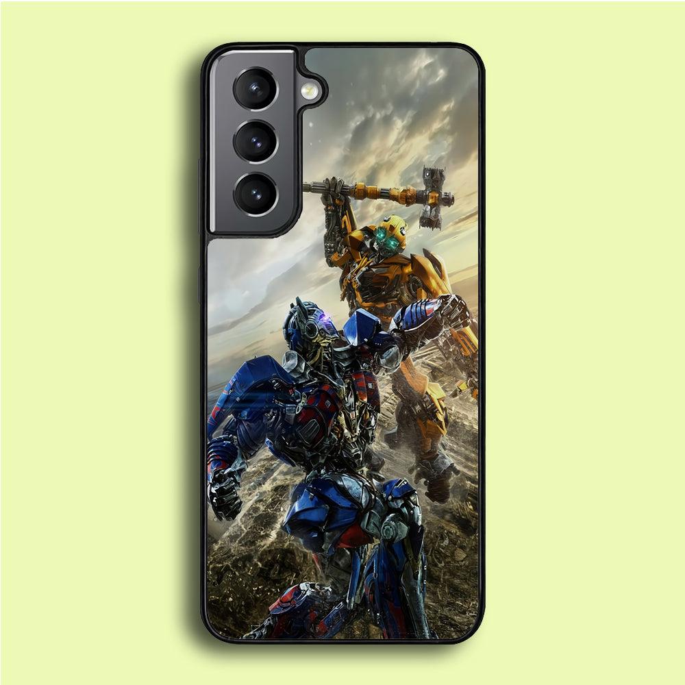 Bumblebee Fighting Samsung Galaxy S21 Plus Case-Rubber / White (2D Case)-Xtracase