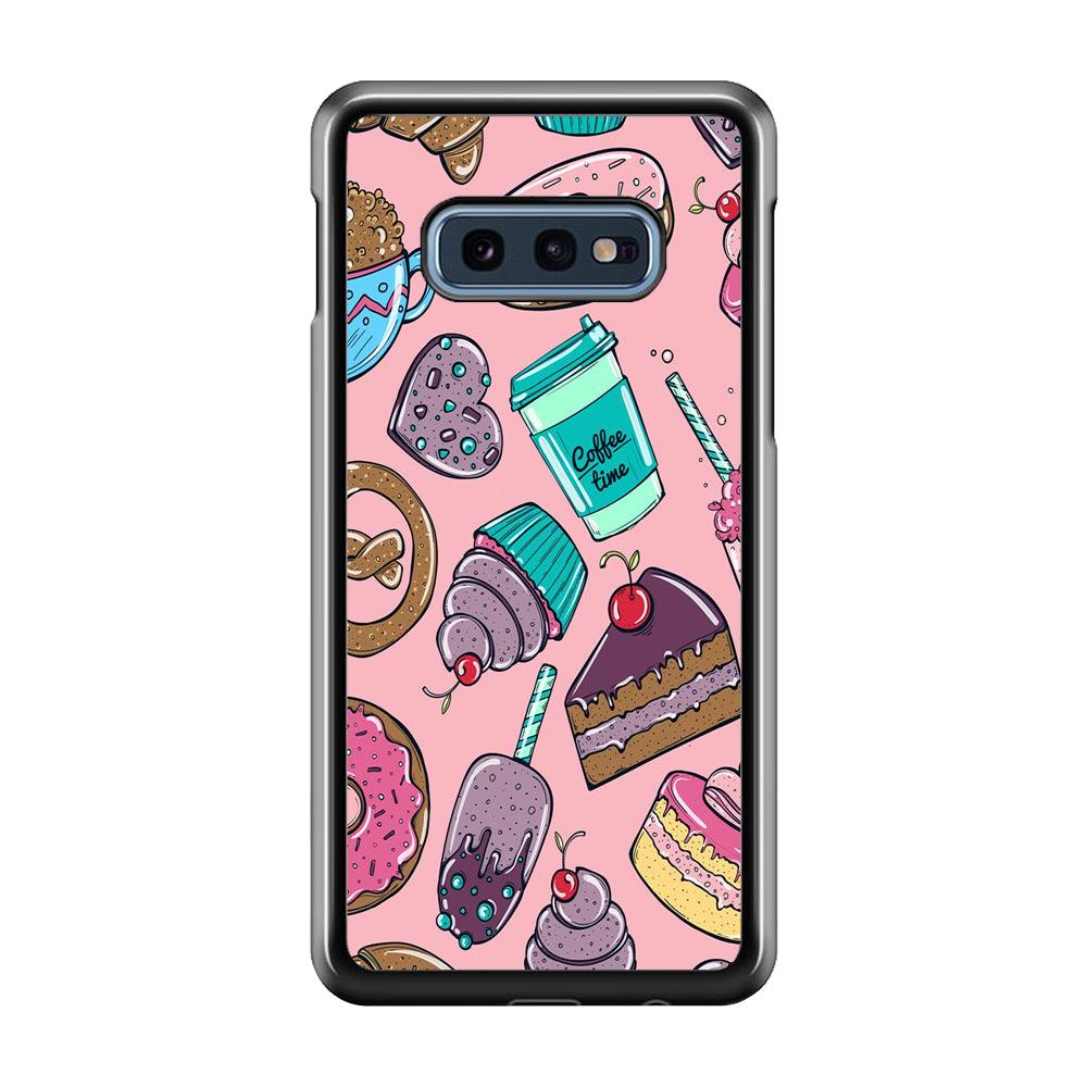 Cake and Snack Doodle Samsung Galaxy S10E Case-Plastic / Full Wrap (3D Case)-Xtracase