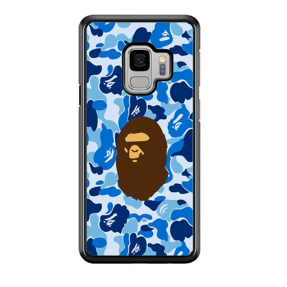 Camo Blue Head Monkey Samsung Galaxy S9 Case-Plastic / Full Wrap (3D Case)-Xtracase