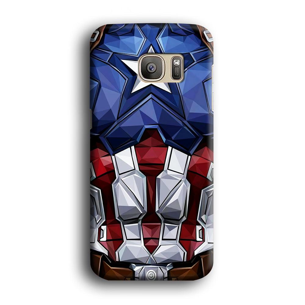 Captain America Suit Armor Samsung Galaxy S7 Edge Case-Plastic / Full Wrap (3D Case)-Xtracase