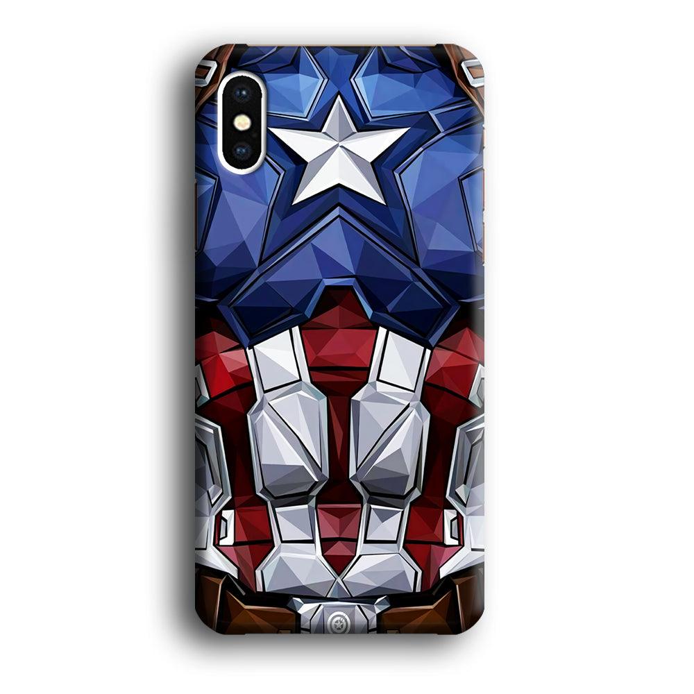 Captain America Suit Armor iPhone X Case-Plastic / Full Wrap (3D Case)-Xtracase