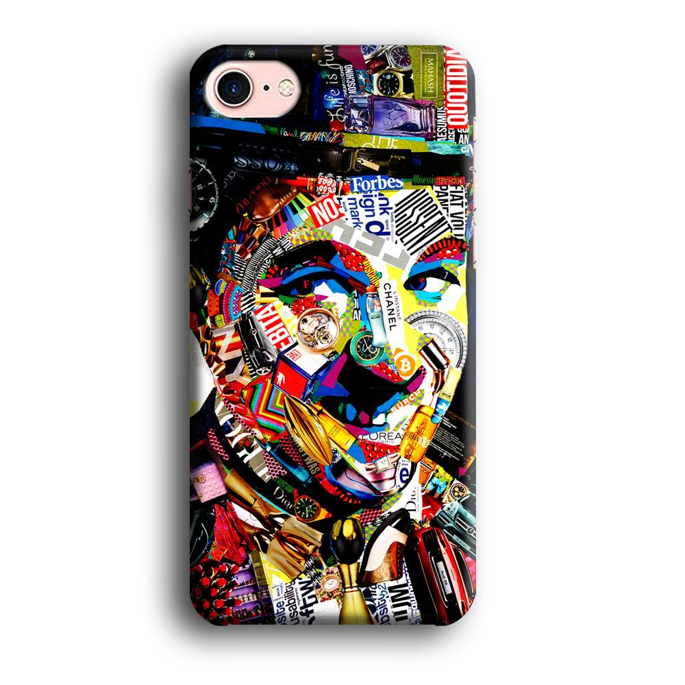 Charlie Chaplin Abstract Art iPhone SE 2020 Case-Plastic / Full Wrap (3D Case)-Xtracase