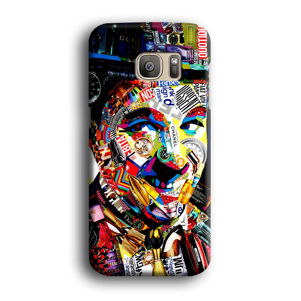 Charlie Chaplin Abstract Art Samsung Galaxy S7 Edge Case-Plastic / Full Wrap (3D Case)-Xtracase