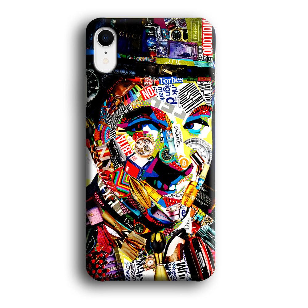 Charlie Chaplin Abstract Art iPhone XR Case-Plastic / Full Wrap (3D Case)-Xtracase