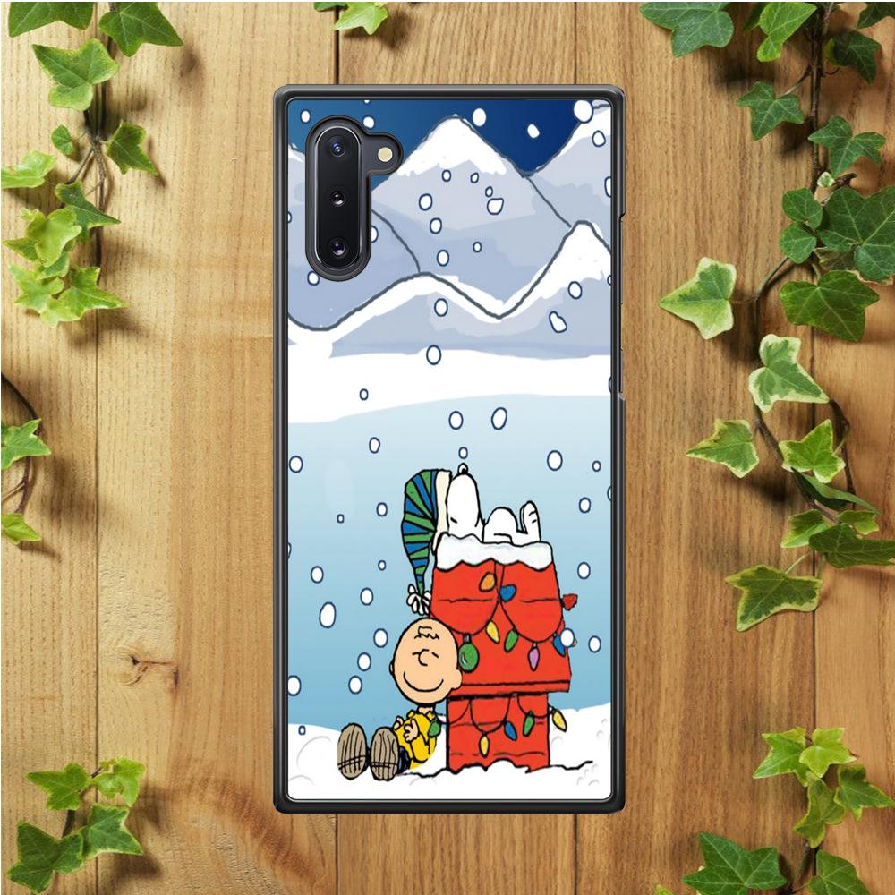 Charlie and Snoopy Sleep on The Snow Samsung Galaxy Note 10 Case-Plastic / Full Wrap (3D Case)-Xtracase