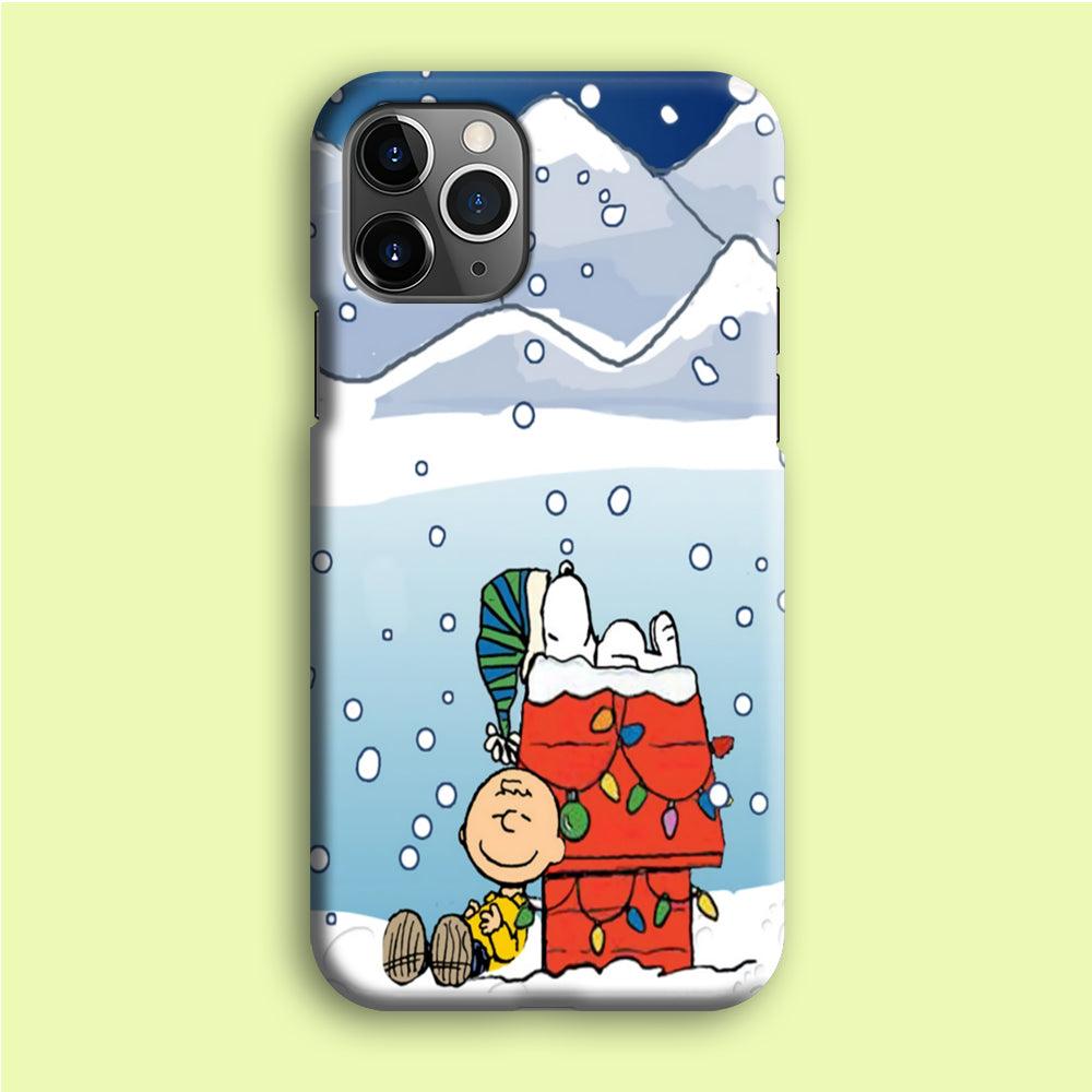 Charlie and Snoopy Sleep on The Snow iPhone 12 Pro Max Case-Plastic / Full Wrap (3D Case)-Xtracase