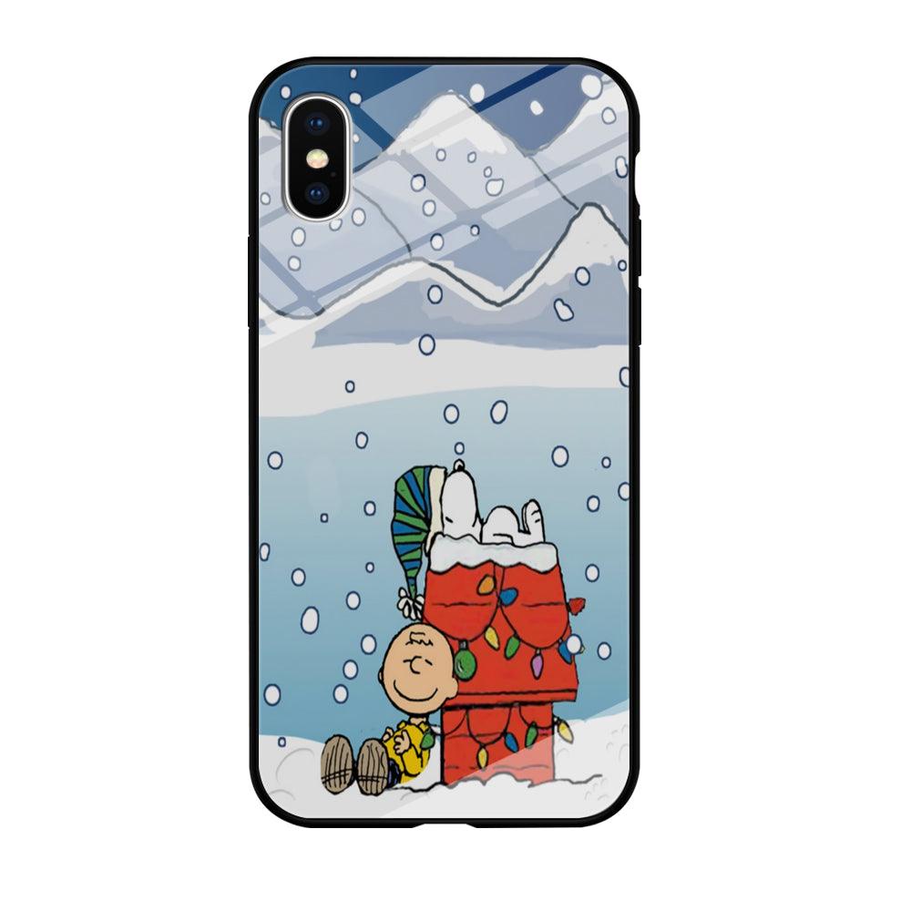 Charlie and Snoopy Sleep on The Snow iPhone Xs Max Case-Tempered Glass Case-Xtracase