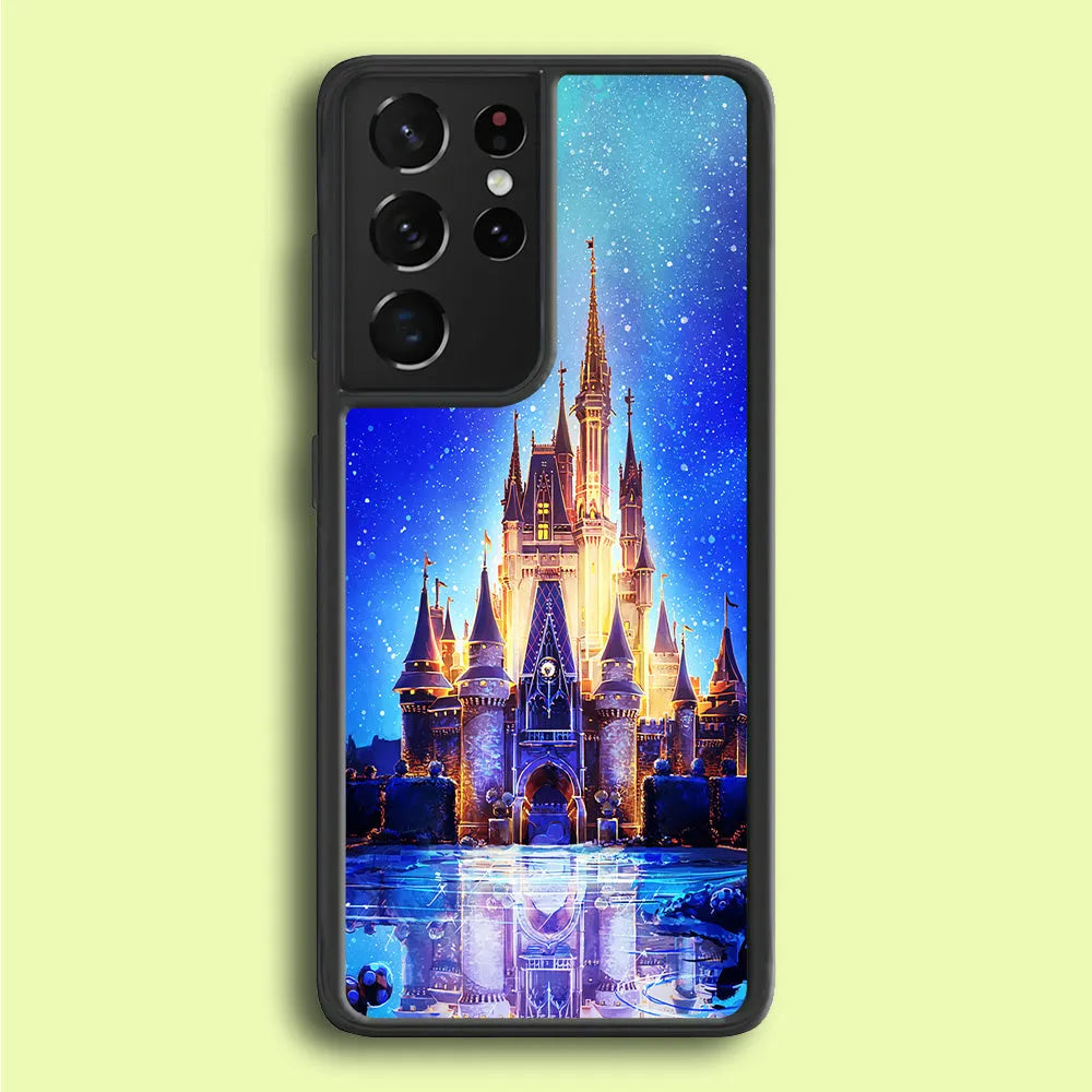 Cinderella Castle Samsung Galaxy S21 Ultra Case-Rubber / Black (2D Case)-Xtracase