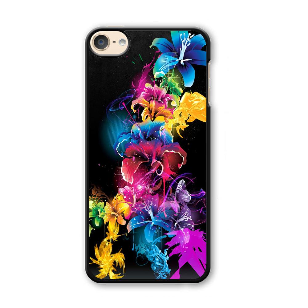 Colorful Flower Art iPod Touch 6 Case-Plastic / Full Wrap (3D Case)-Xtracase