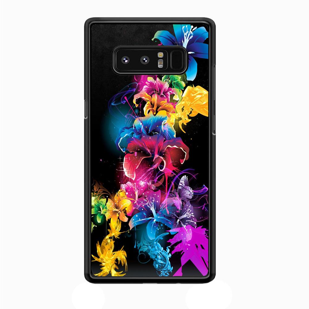 Colorful Flower Art Samsung Galaxy Note 8 Case-Plastic / Full Wrap (3D Case)-Xtracase