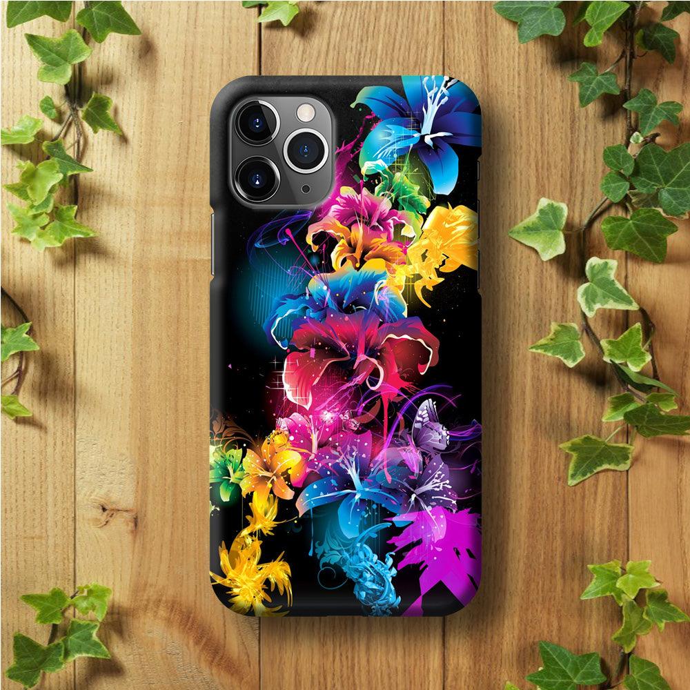 Colorful Flower Art iPhone 11 Pro Case-Plastic / Full Wrap (3D Case)-Xtracase
