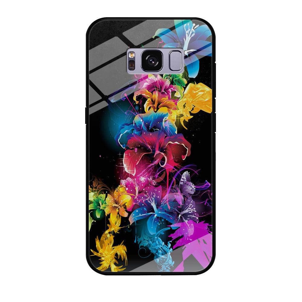 Colorful Flower Art Samsung Galaxy S8 Case-Tempered Glass Case-Xtracase