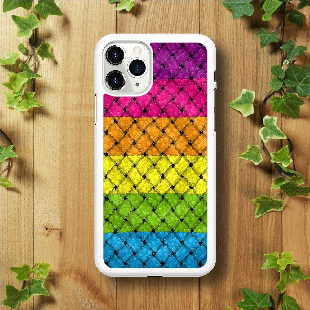 Colorful Weave Bubble iPhone 11 Pro Case-Rubber / White (2D Case)-Xtracase