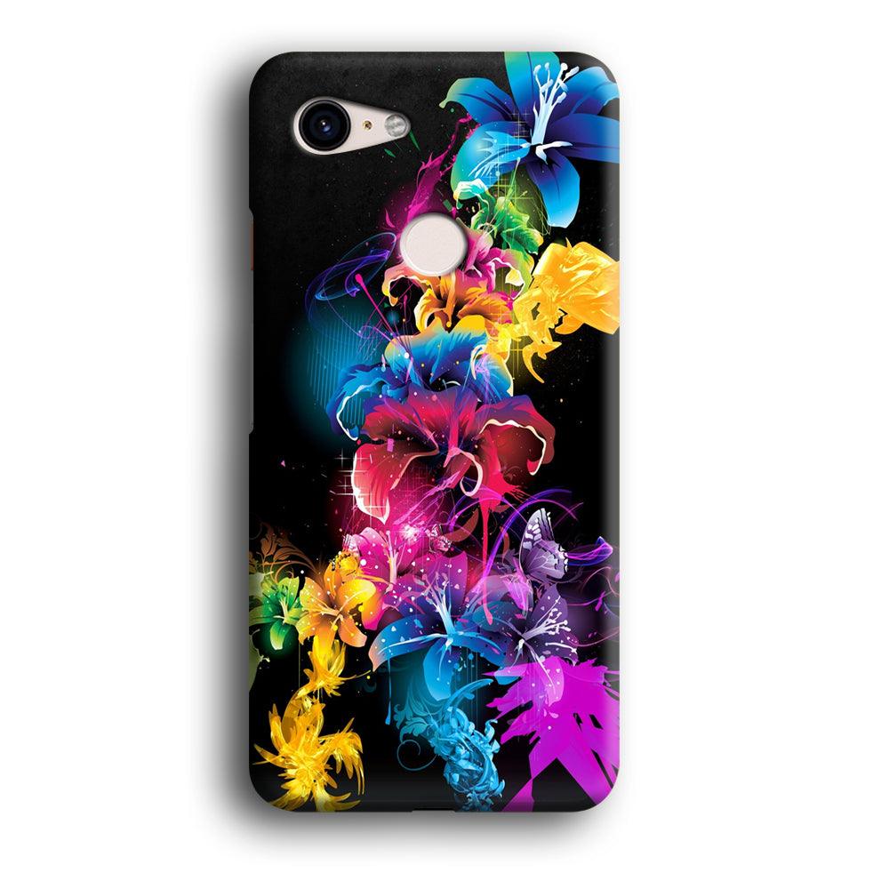 Colorful Flower Art Google Pixel 3 XL 3D Case-Xtracase